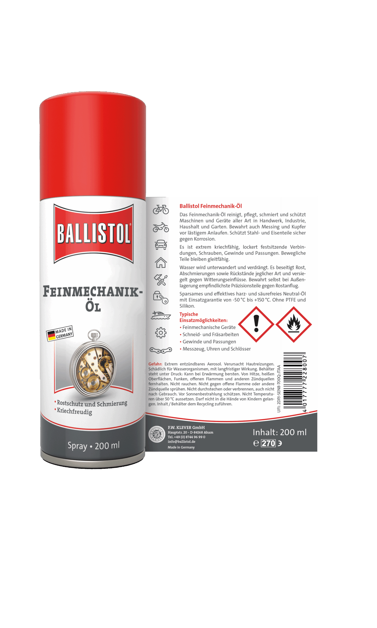 Ballistol Feinmechanik-Öl Spray, 200 ml – Bild 2