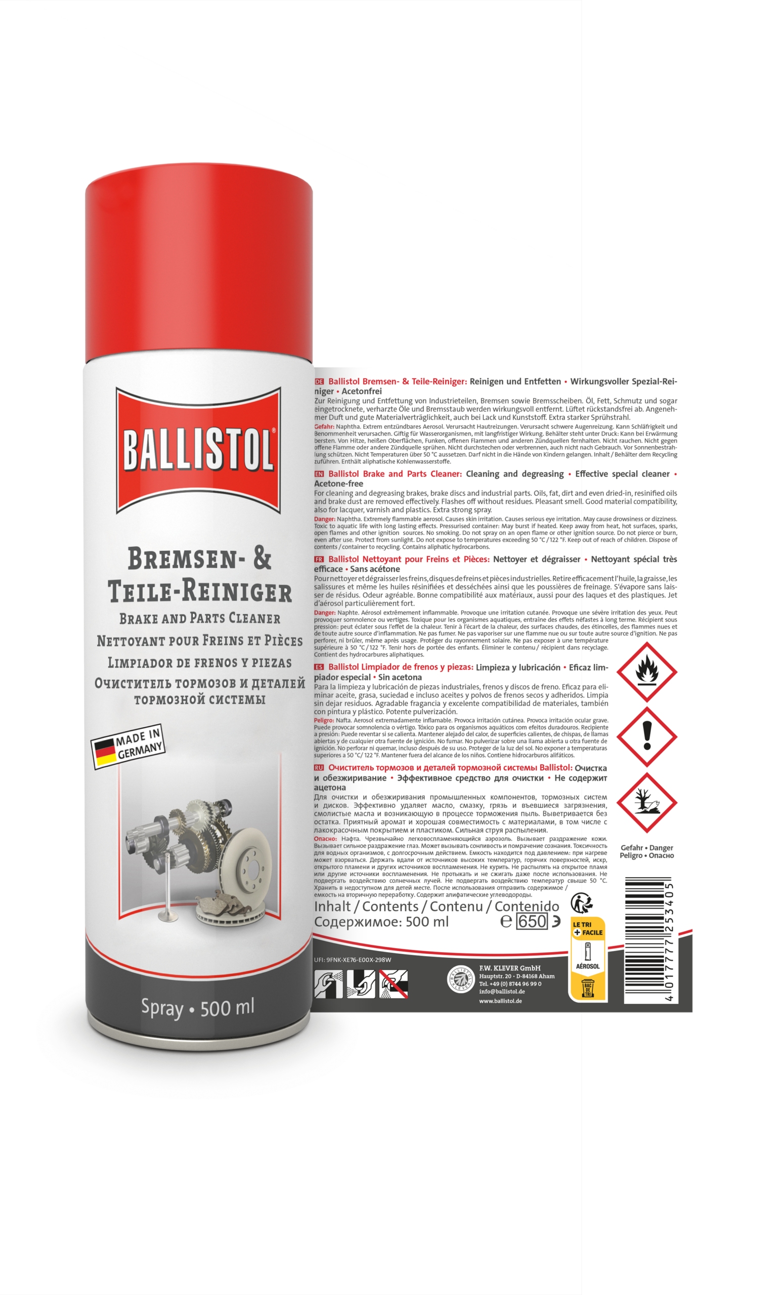 Ballistol Bremsen- und Teilereiniger Spray 500ml – Bild 2