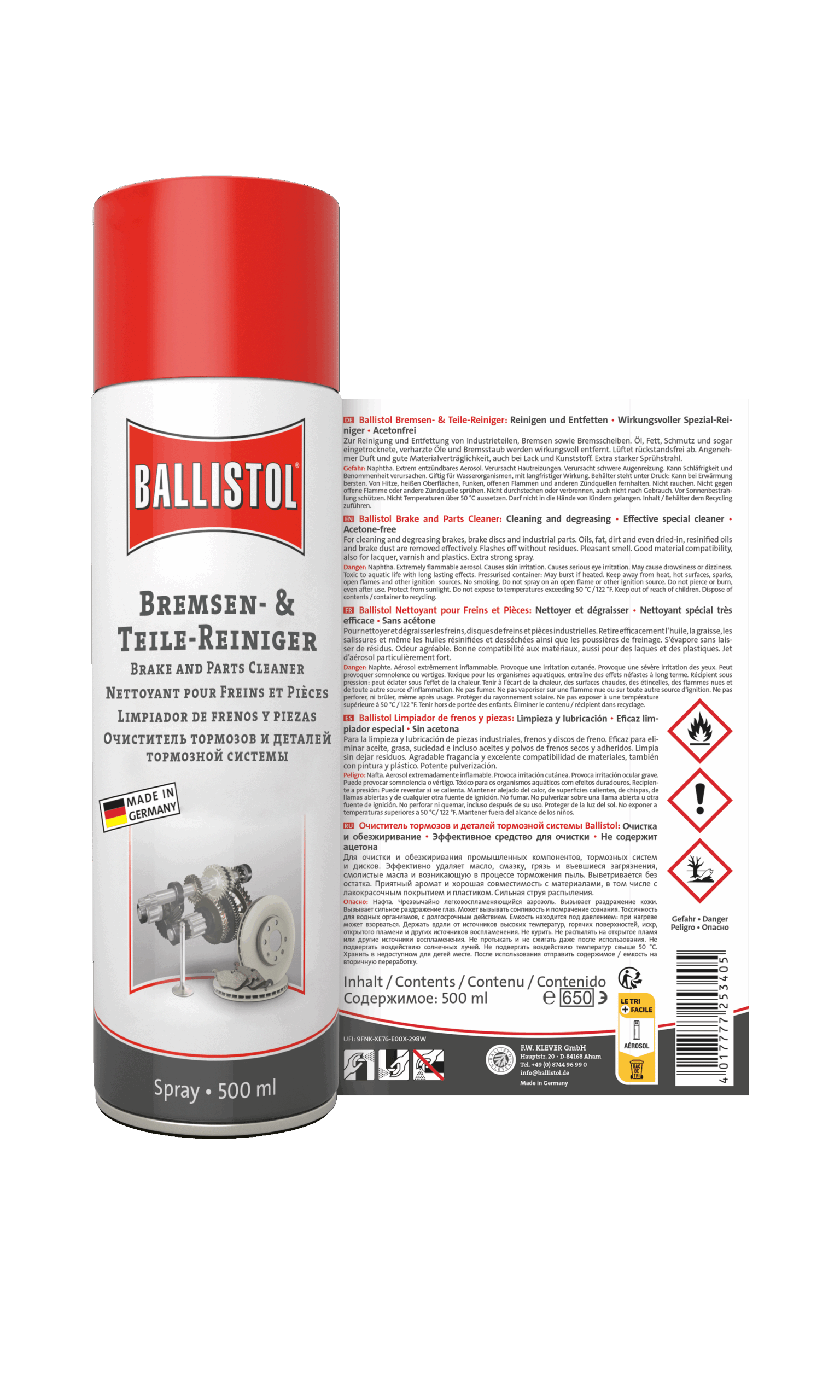 Ballistol Bremsen- und Teilereiniger Spray 500ml – Bild 2